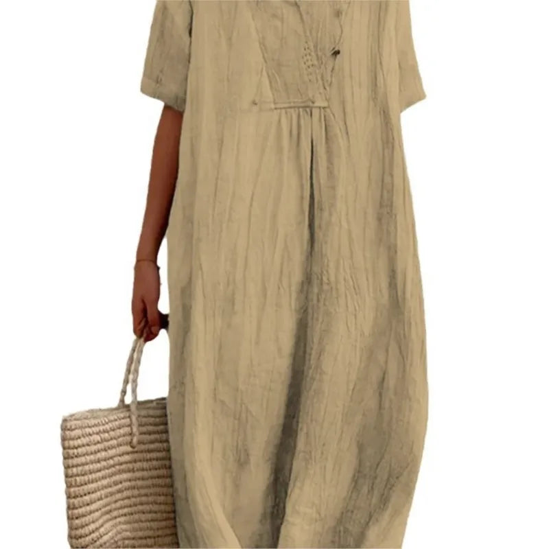 Silvana | Entspanntes Texturiertes Maxikleid