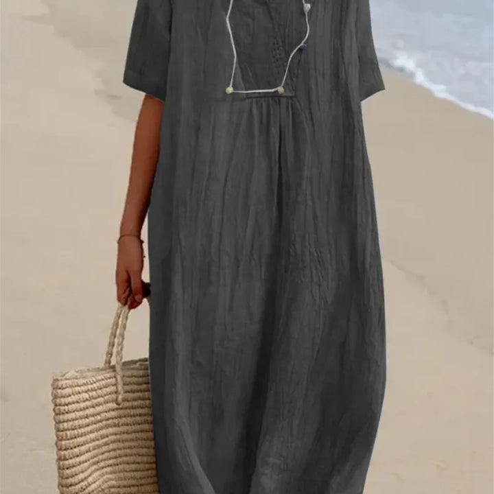 Silvana | Entspanntes Texturiertes Maxikleid