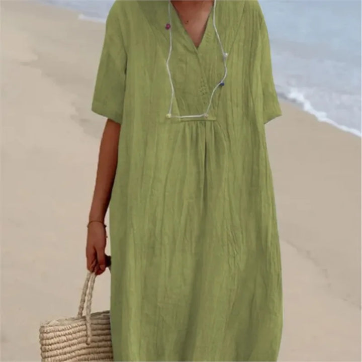 Silvana | Entspanntes Texturiertes Maxikleid