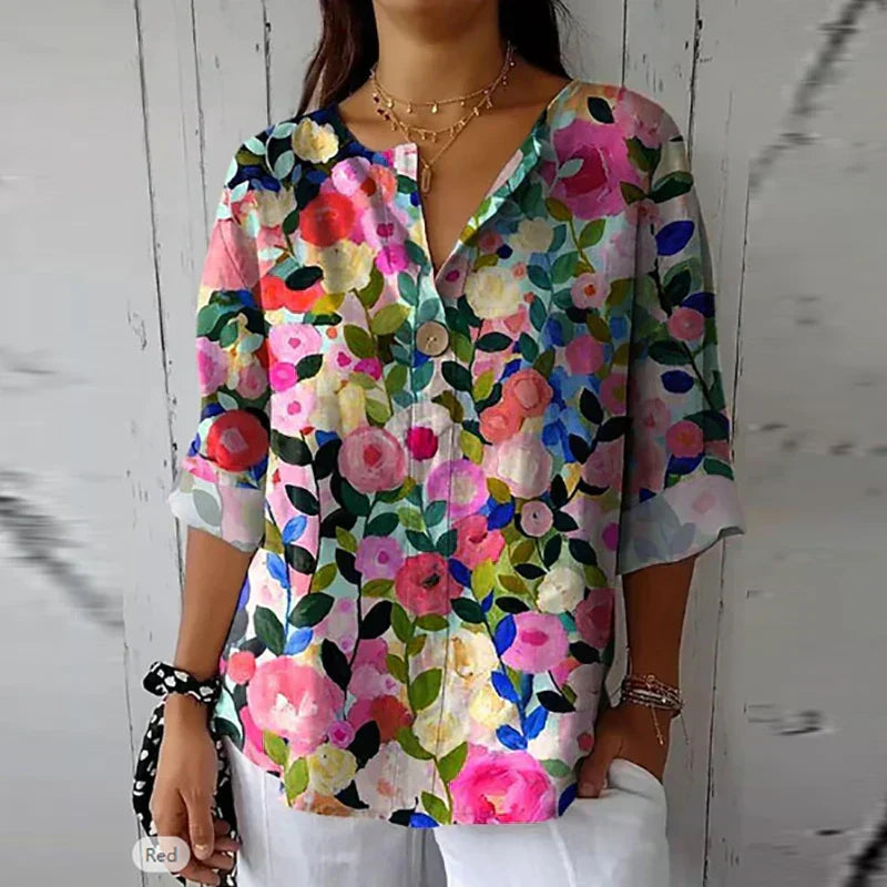 Del | Bluse mit Blumenmuster aus Leichtem Stoff