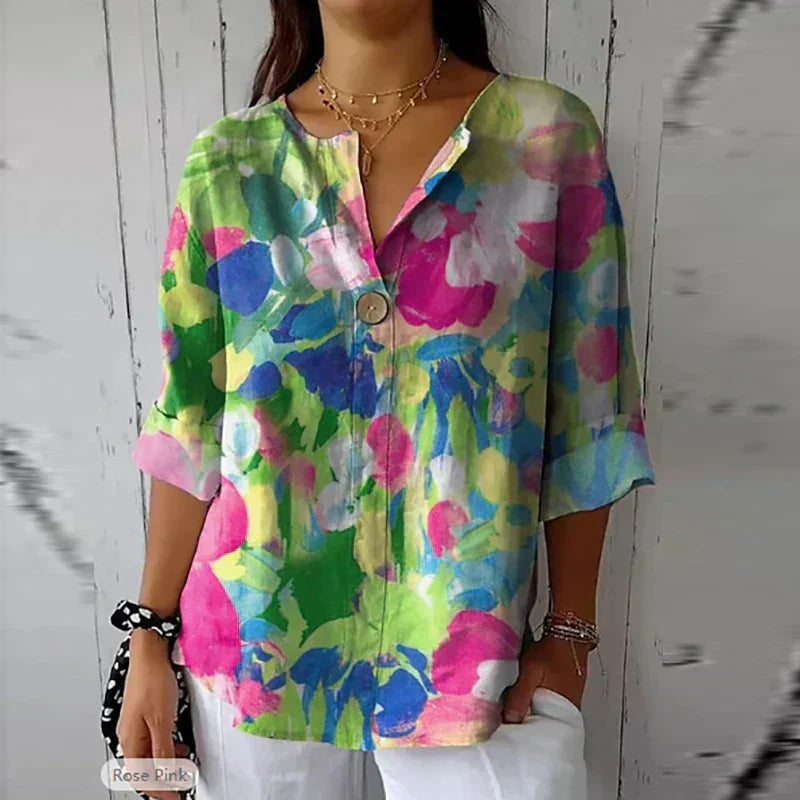 Del | Bluse mit Blumenmuster aus Leichtem Stoff