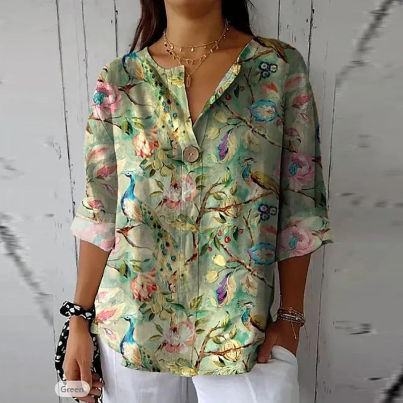 Del | Bluse mit Blumenmuster aus Leichtem Stoff