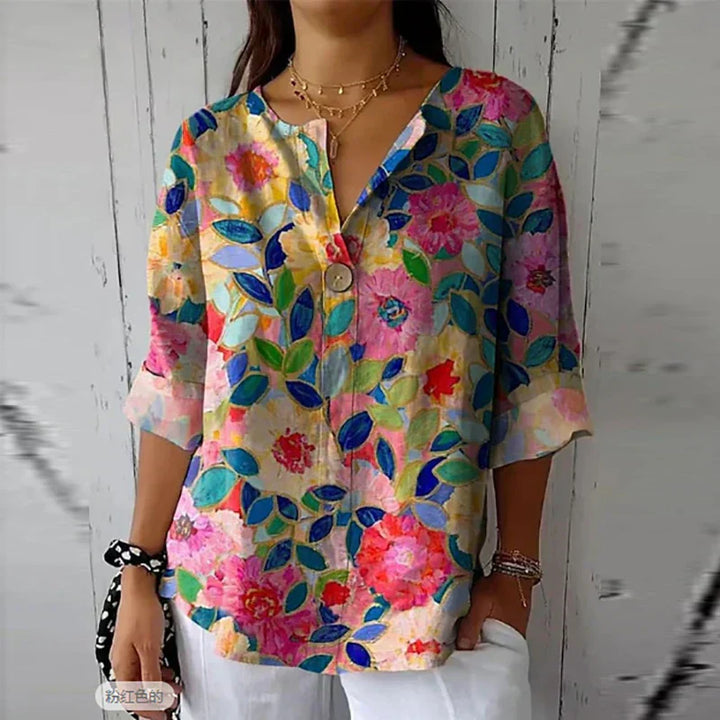 Del | Bluse mit Blumenmuster aus Leichtem Stoff