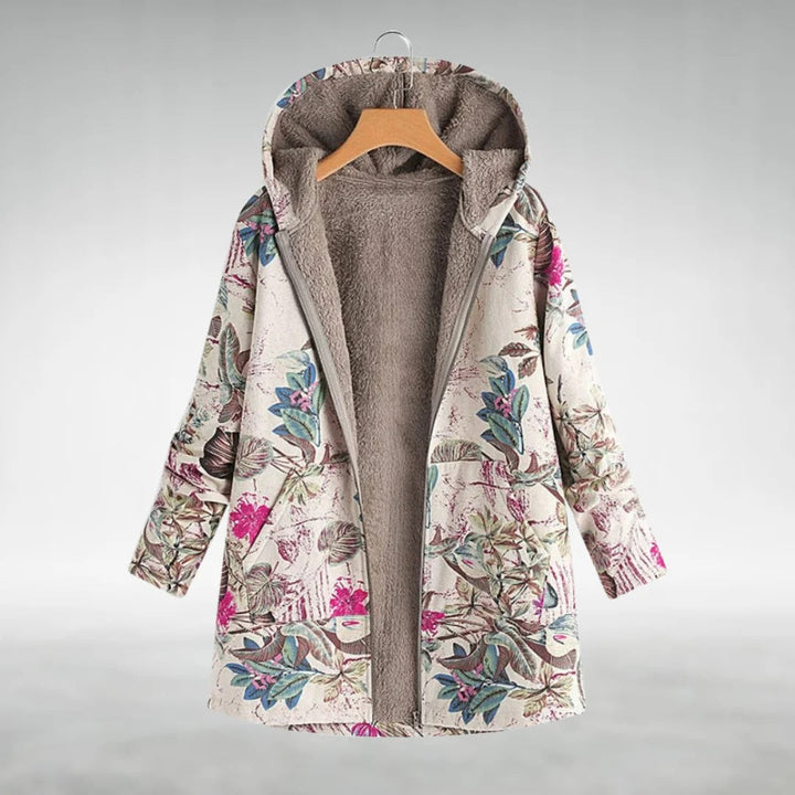 Fleural | Stylische Fleecejacke mit Blumenmuster