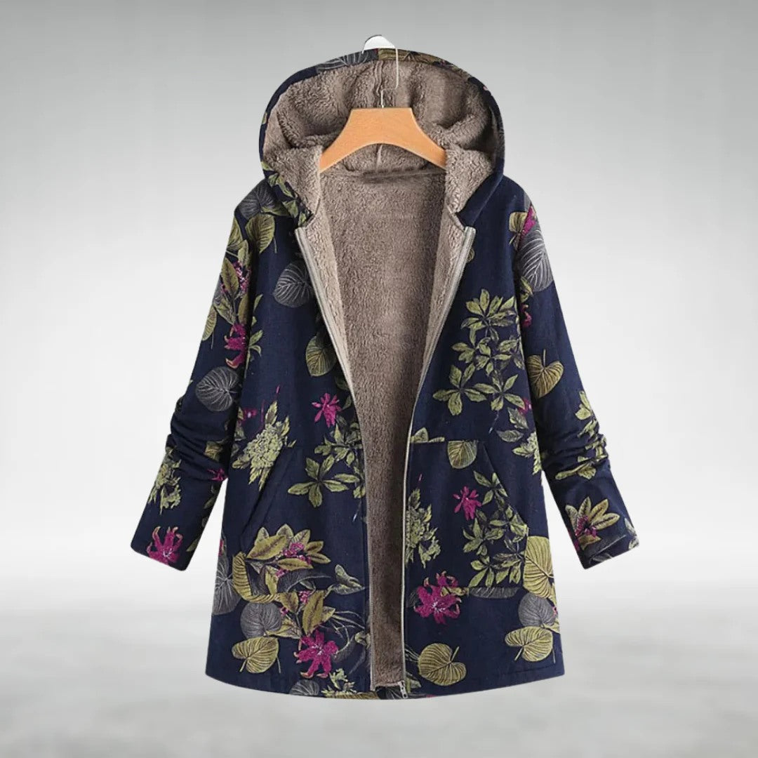 Fleural | Stylische Fleecejacke mit Blumenmuster