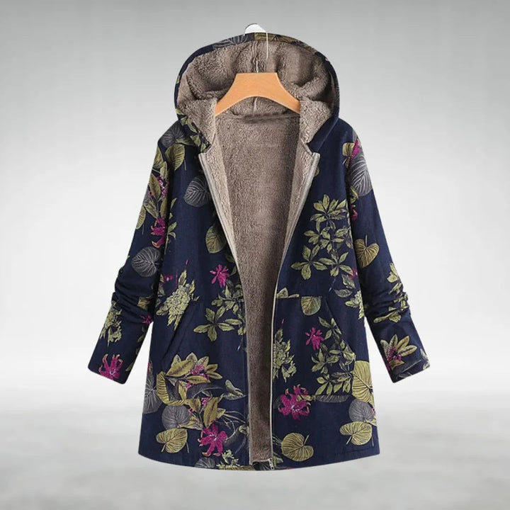 Fleural | Stylische Fleecejacke mit Blumenmuster