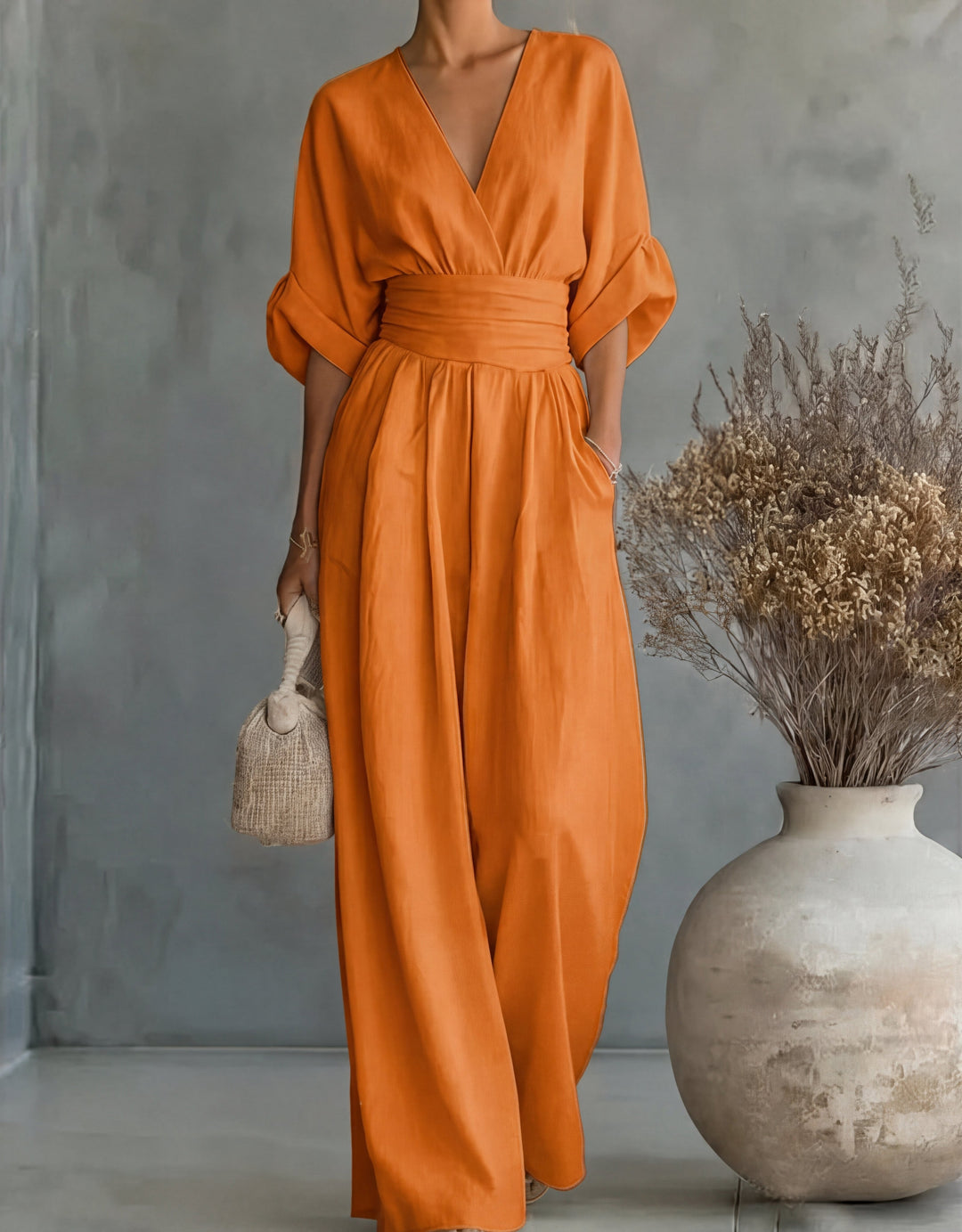 Désirée | Elegantes Jumpsuit mit V-Ausschnitt und weitem Bein
