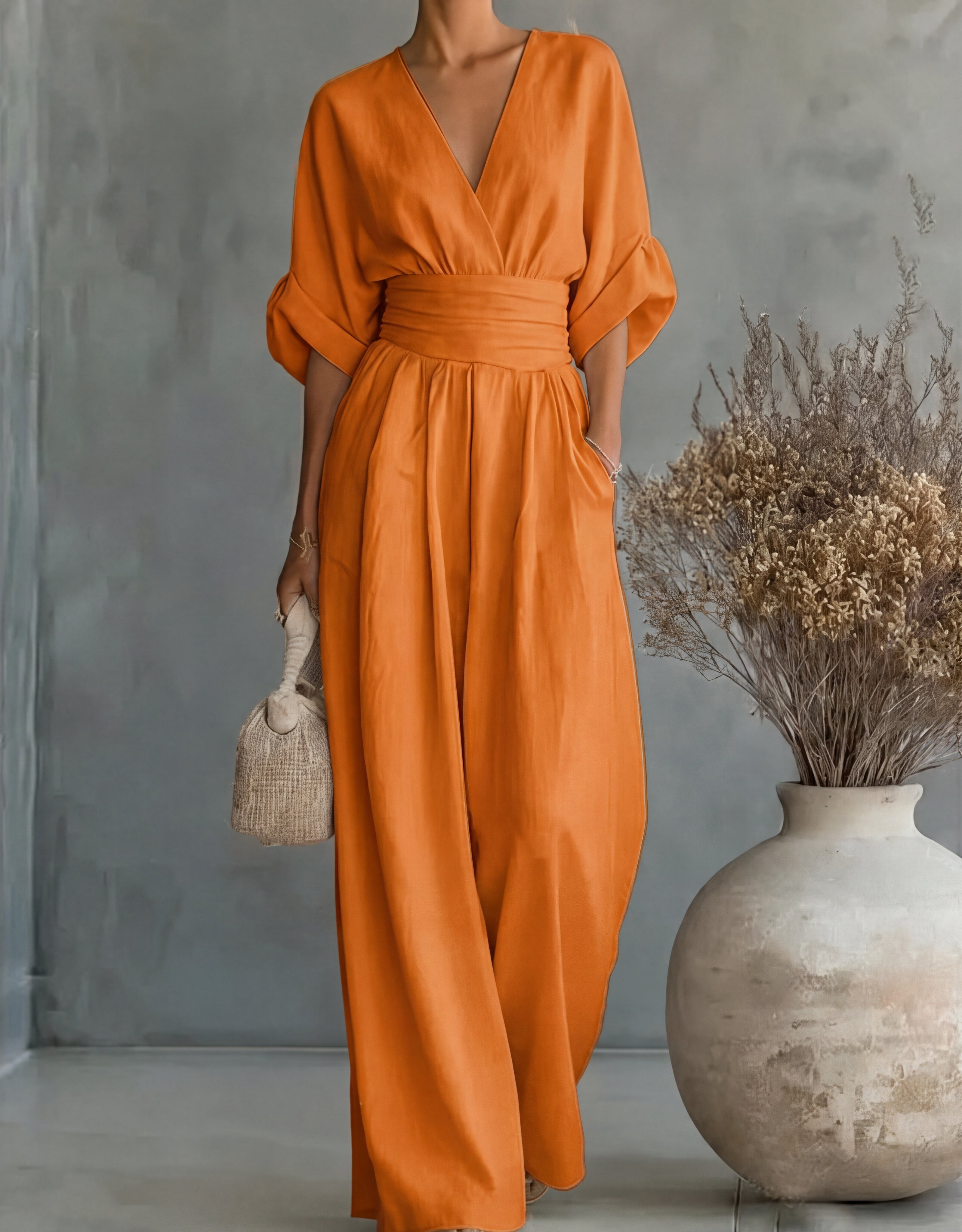 Désirée | Elegantes Jumpsuit mit V-Ausschnitt und weitem Bein