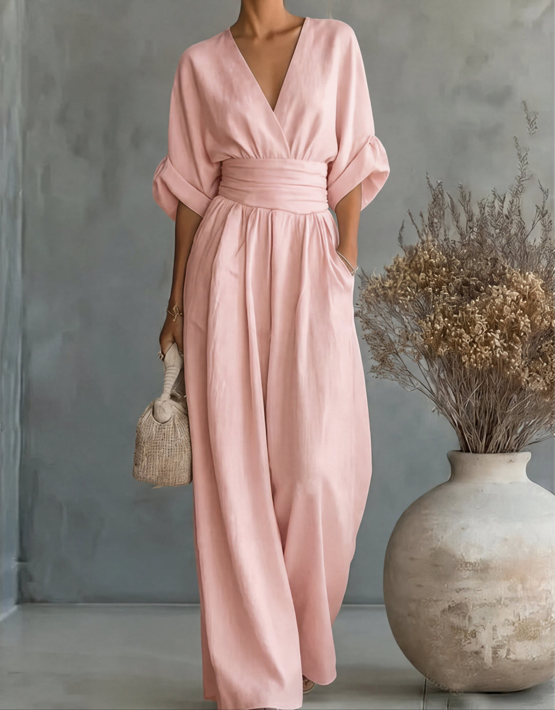 Désirée | Elegantes Jumpsuit mit V-Ausschnitt und weitem Bein