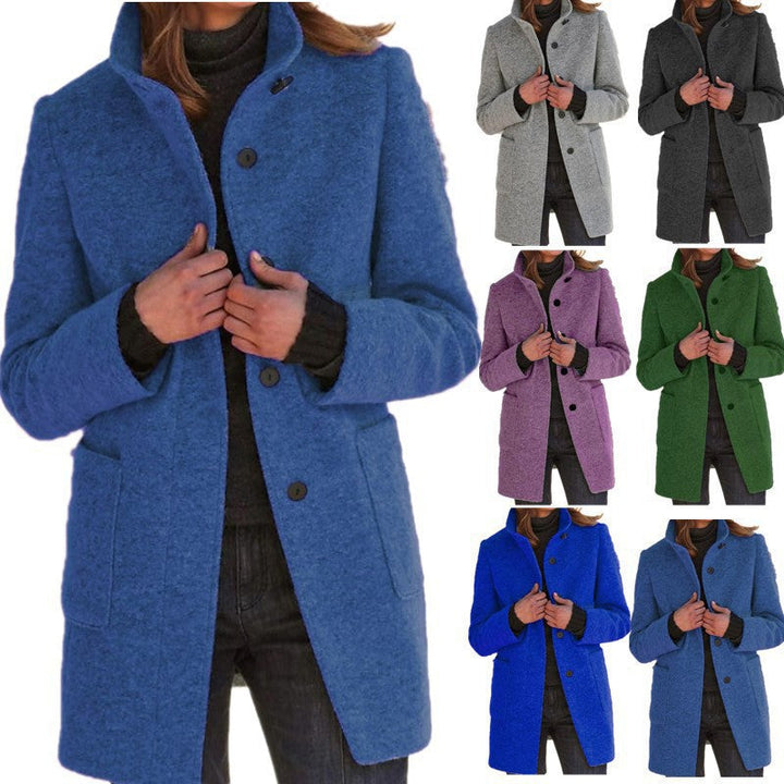 Vintora | Retro Damen-Windjacke mit Knöpfen und Stehkragen