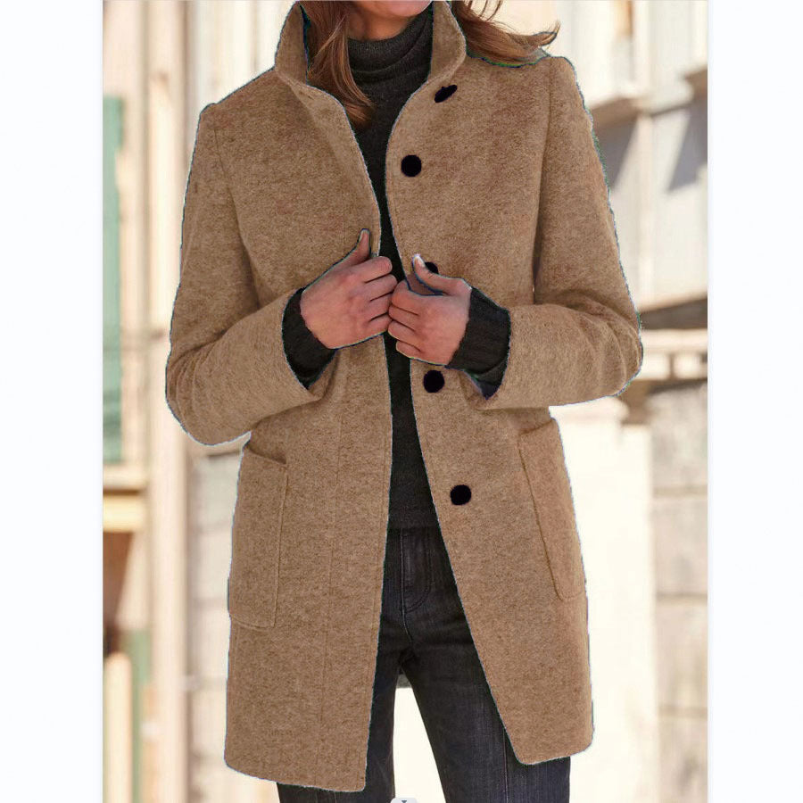 Vintora | Retro Damen-Windjacke mit Knöpfen und Stehkragen