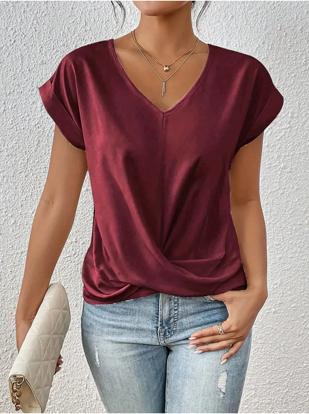 Geormina | Top mit V-Ausschnitt und Stretchanteil