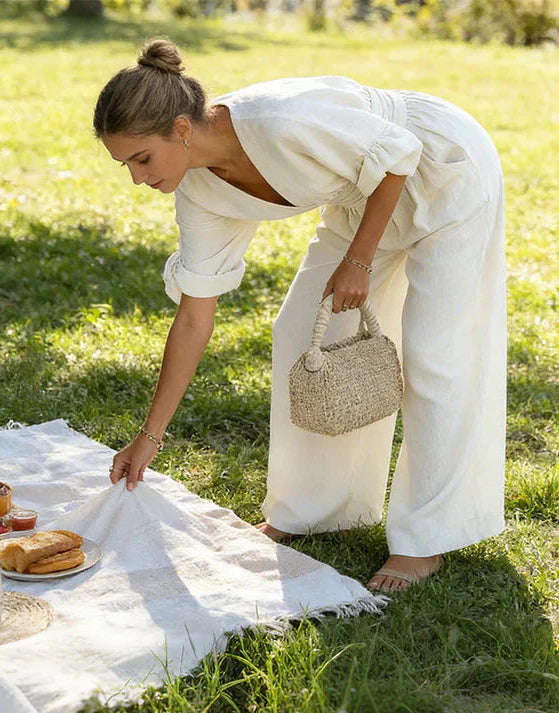 Désirée | Elegantes Jumpsuit mit V-Ausschnitt und weitem Bein