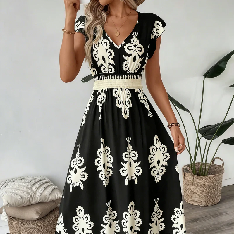 Catherina | Maxikleid im barocken Stil mit V-Ausschnitt