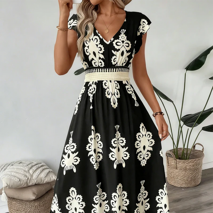 Catherina | Maxikleid im barocken Stil mit V-Ausschnitt