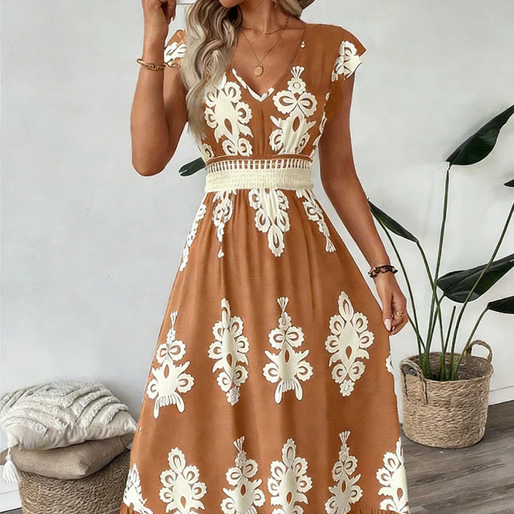Catherina | Maxikleid im barocken Stil mit V-Ausschnitt