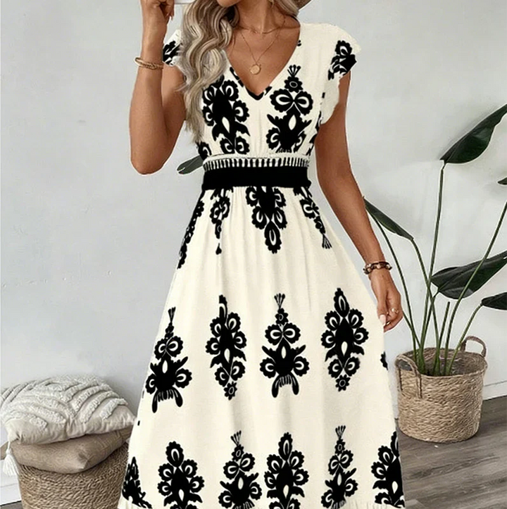 Catherina | Maxikleid im barocken Stil mit V-Ausschnitt