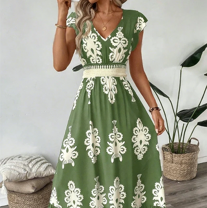 Catherina | Maxikleid im barocken Stil mit V-Ausschnitt